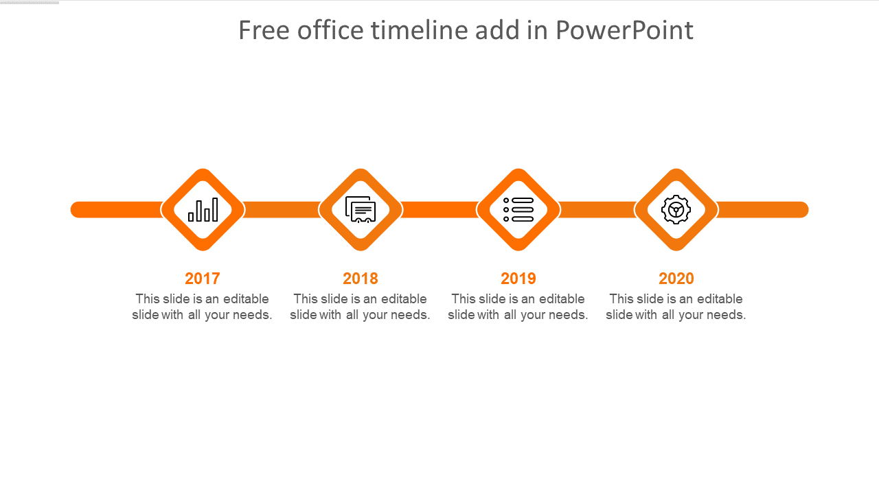 Free - Free Office Timeline Add In PowerPoint Presentation Slide